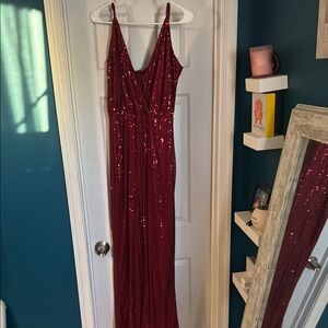 Elegant Red Sequin Gown